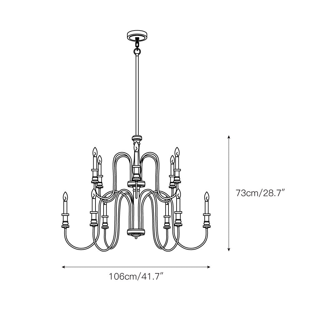 Volo Postmodern Luxury Wooden Metal Chandelier - Lamp Copper