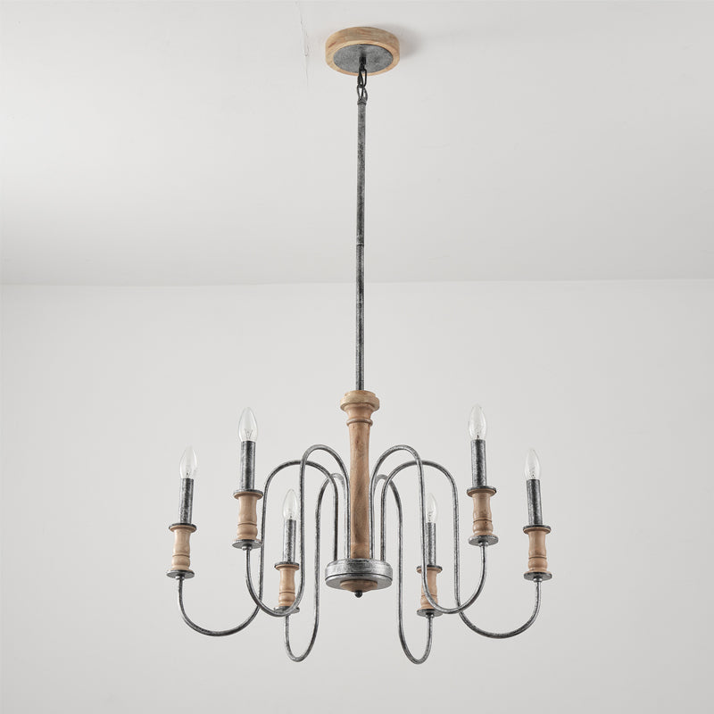 Volo Postmodern Luxury Wooden Metal Chandelier - Lamp Copper