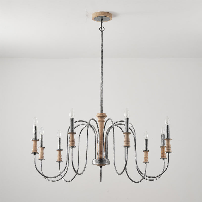 Volo Postmodern Luxury Wooden Metal Chandelier - Lamp Copper