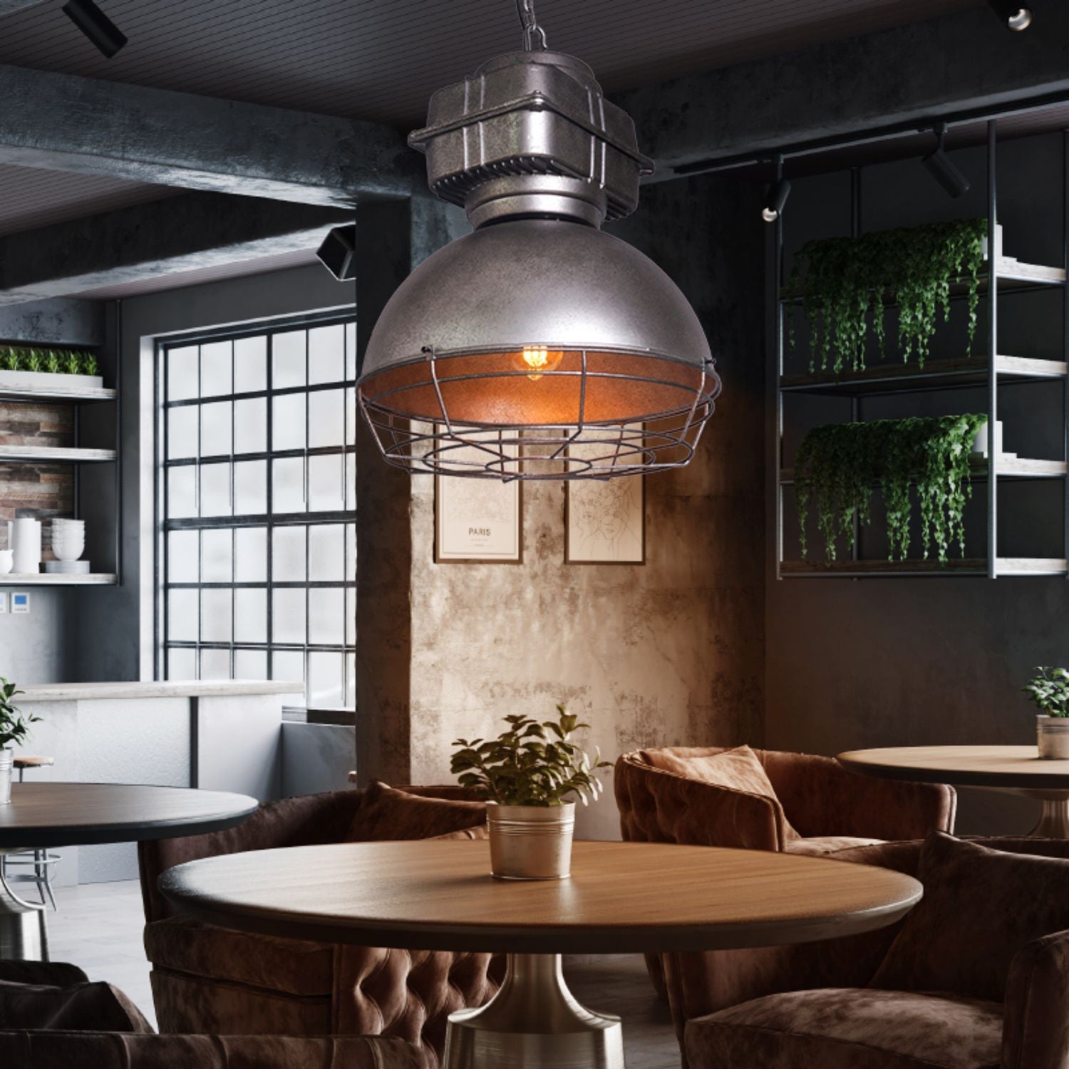 Astra Vintage Industrial Brilliant Metal Pendant Light - Lamp Copper