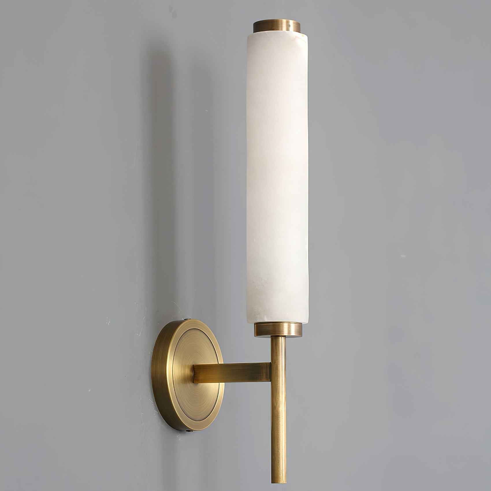 Abyss Modern Minimalist Brass Metal Alabaster Wall Lamp - Lamp Copper