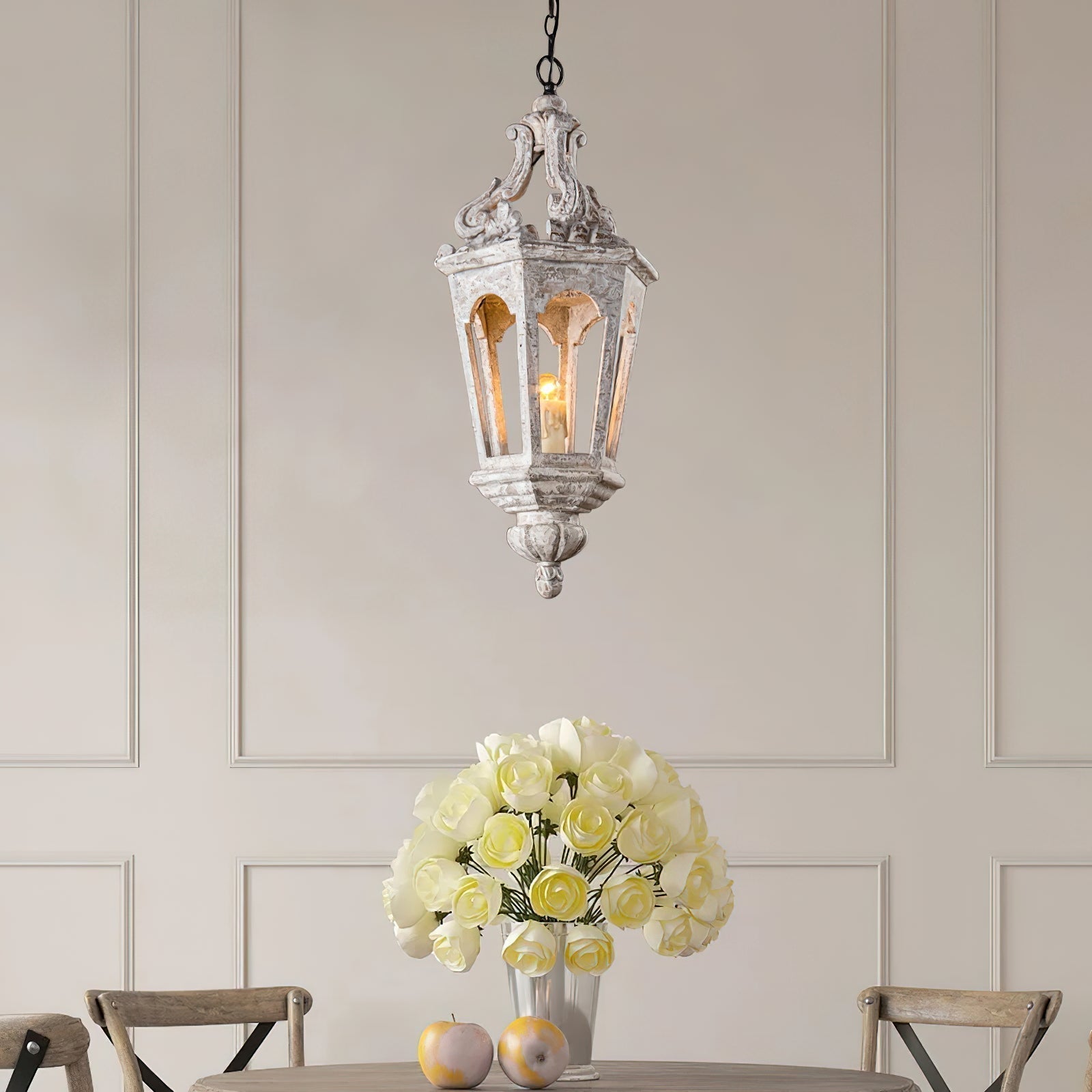 Seren Postmodern Luxury Elegance Wood Resin Lantern Pendant Lamp - Lamp Copper