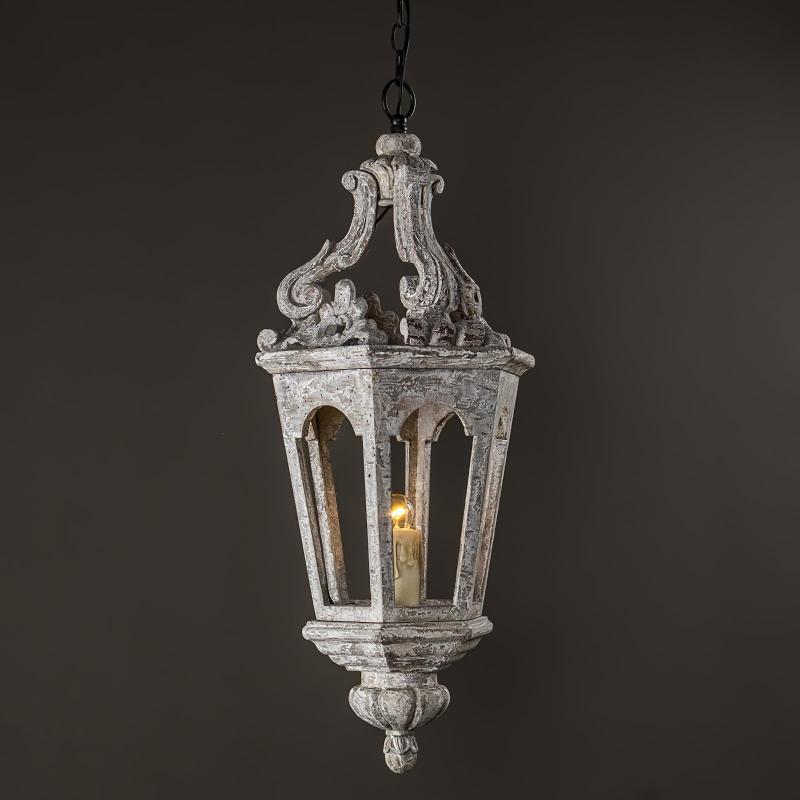 Seren Postmodern Luxury Elegance Wood Resin Lantern Pendant Lamp - Lamp Copper