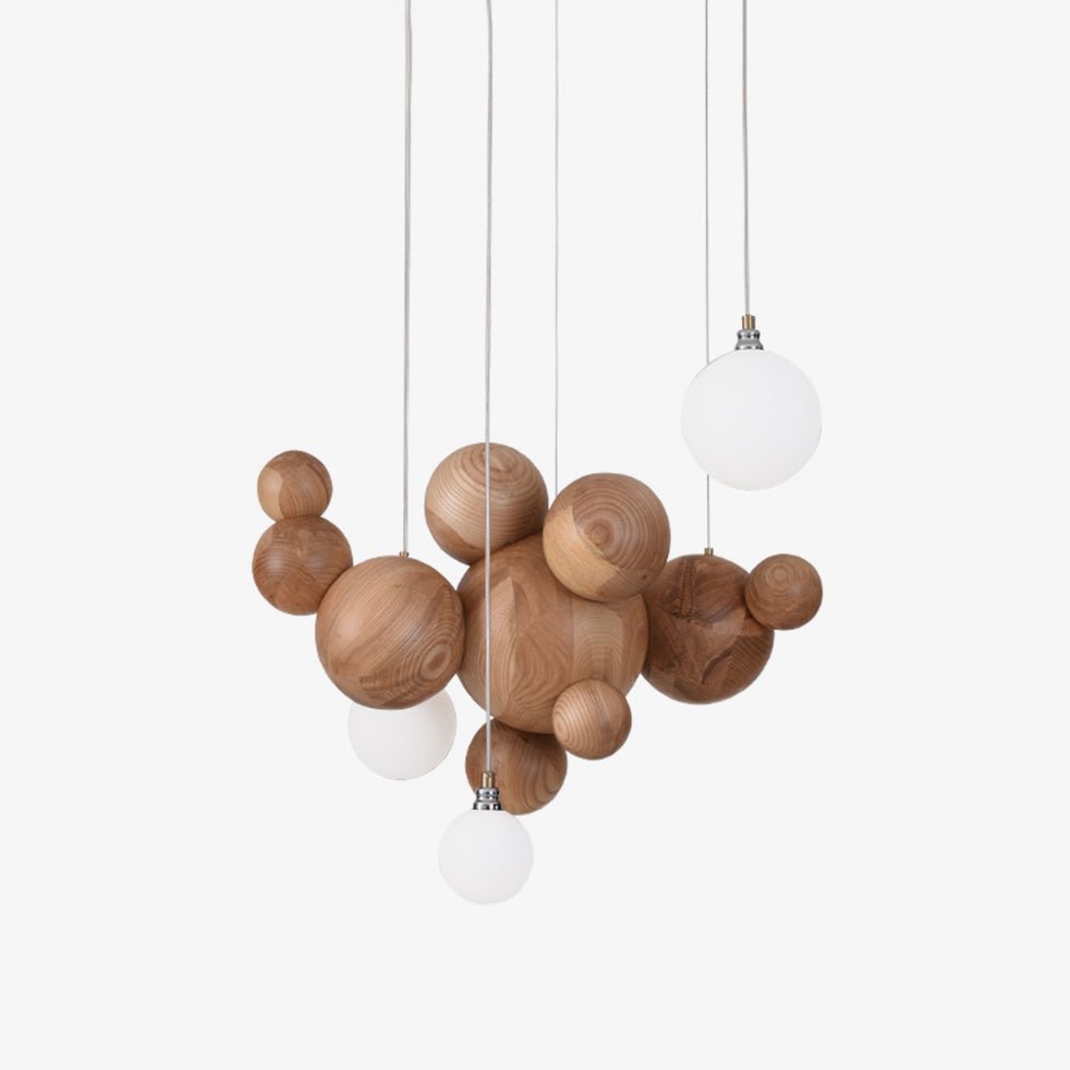 Bubble Wood Balls Chandelier - Letslighting