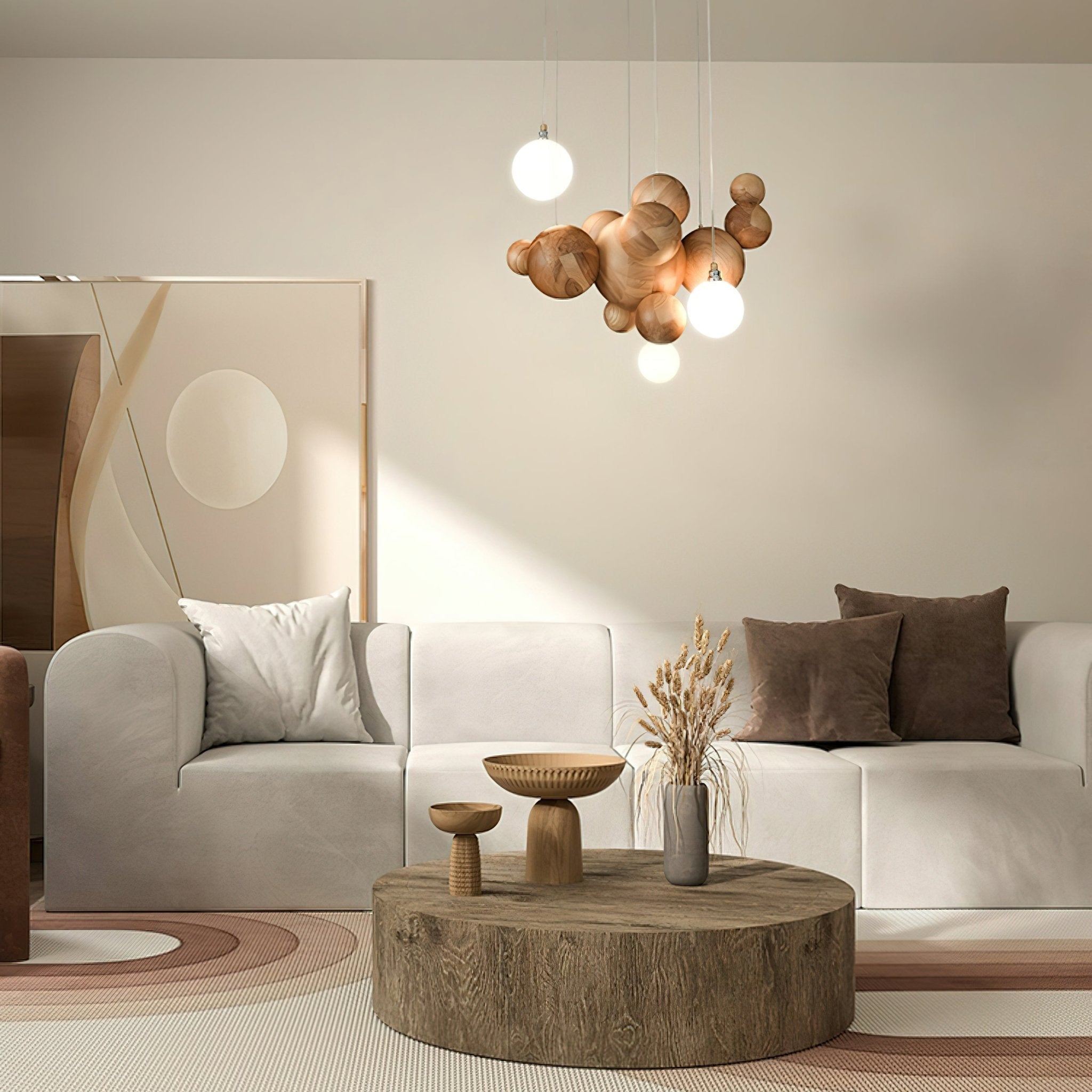 Bubble Wood Balls Chandelier - Letslighting
