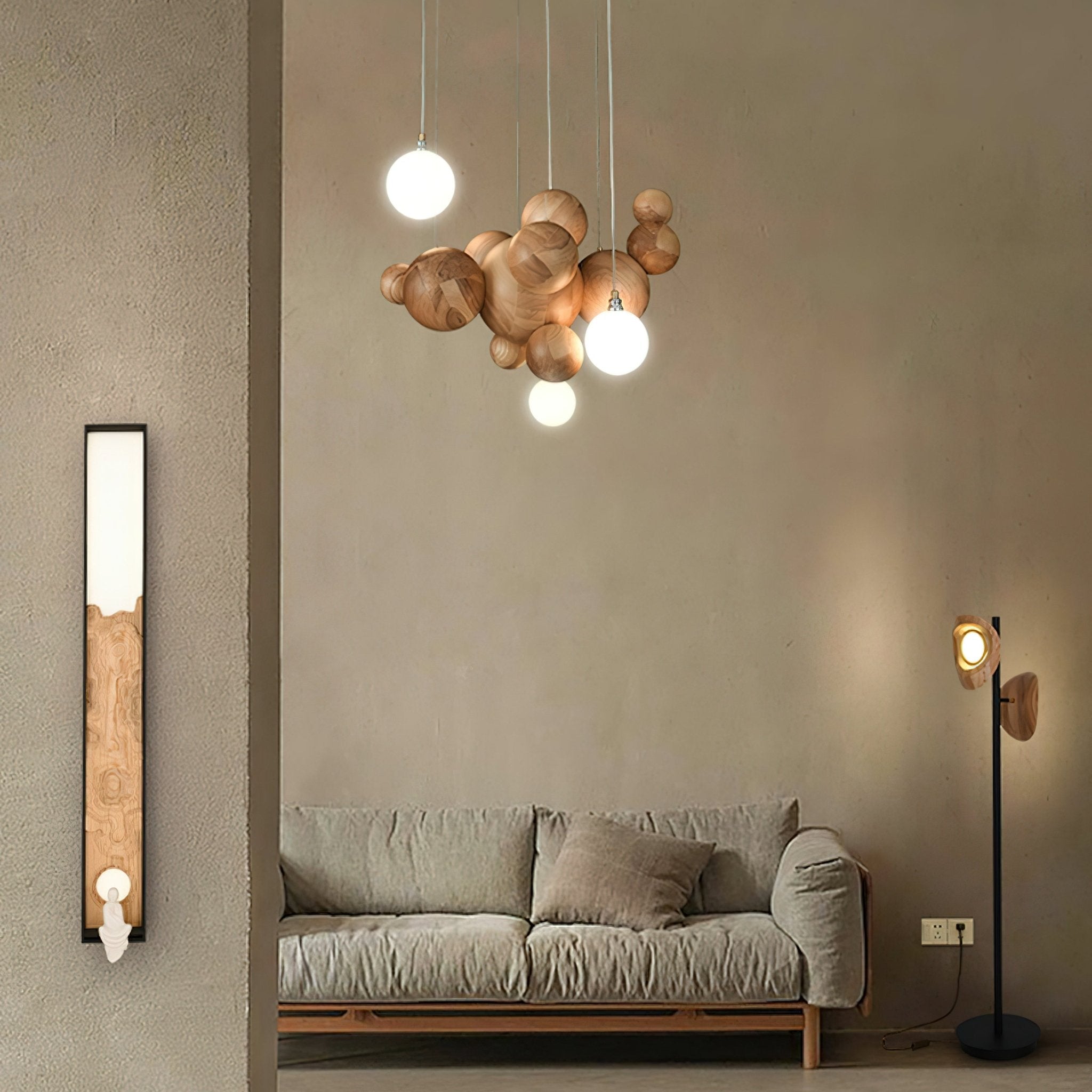 Bubble Wood Balls Chandelier - Letslighting