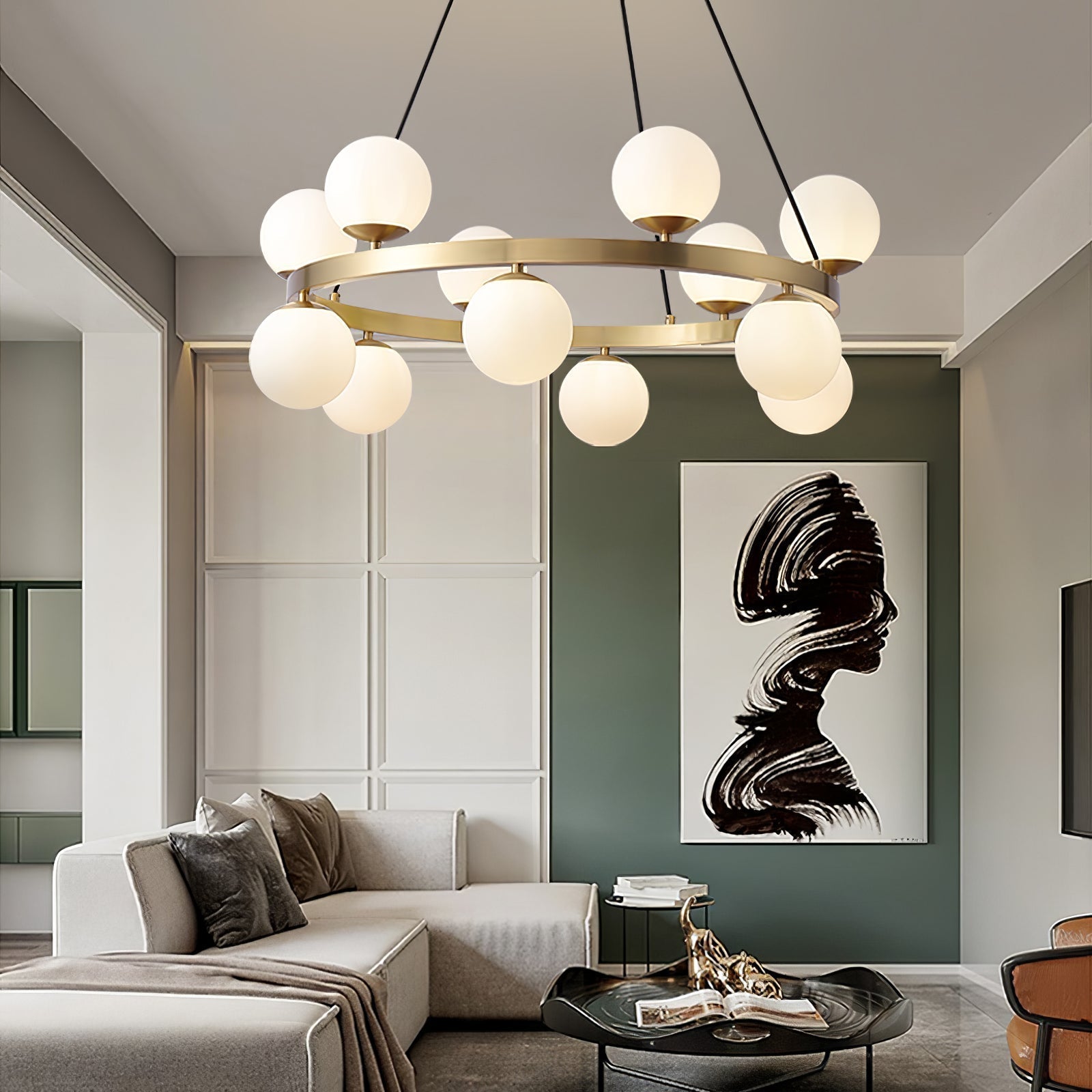 Bubbles Brass Ring Chandelier - Letslighting