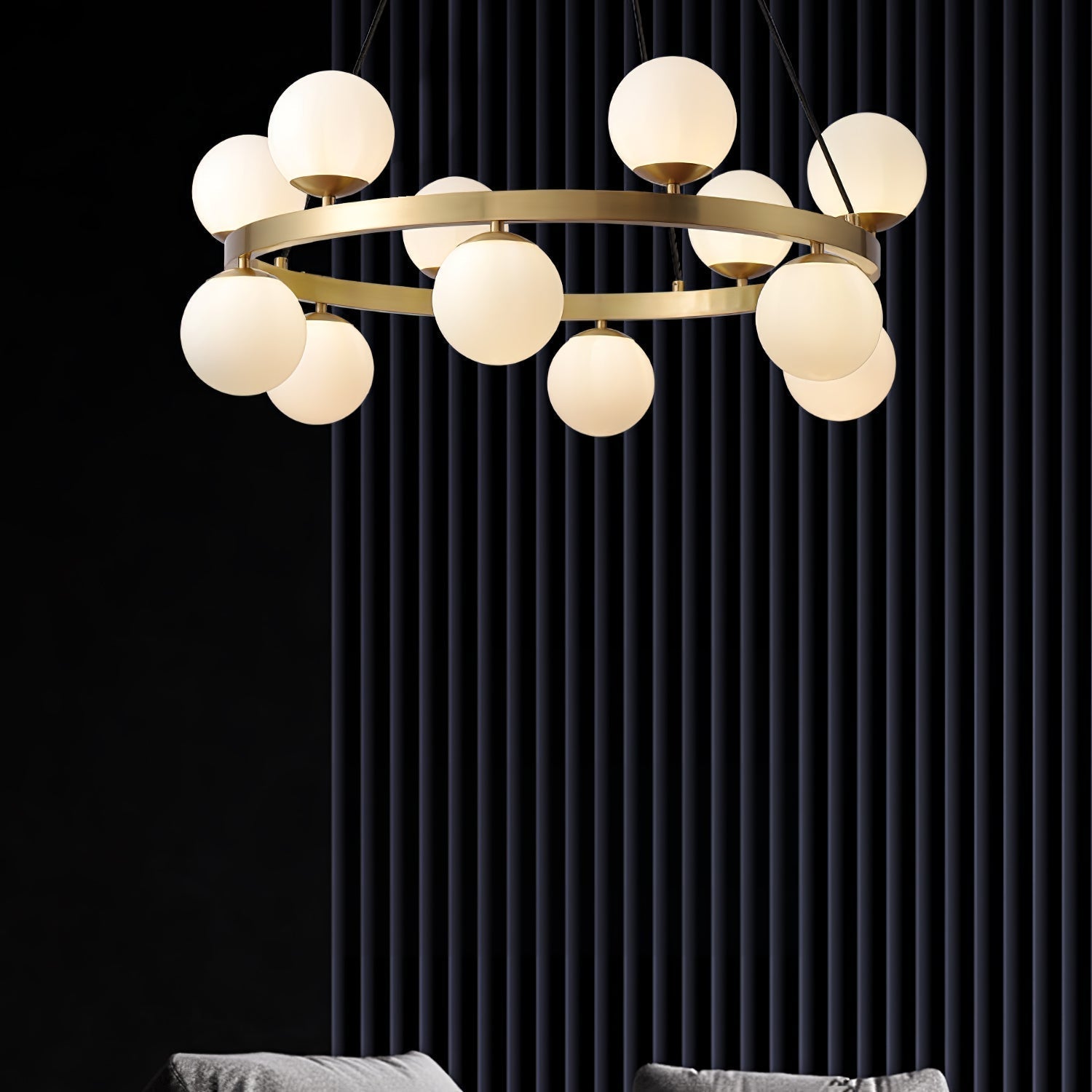 Bubbles Brass Ring Chandelier - Letslighting