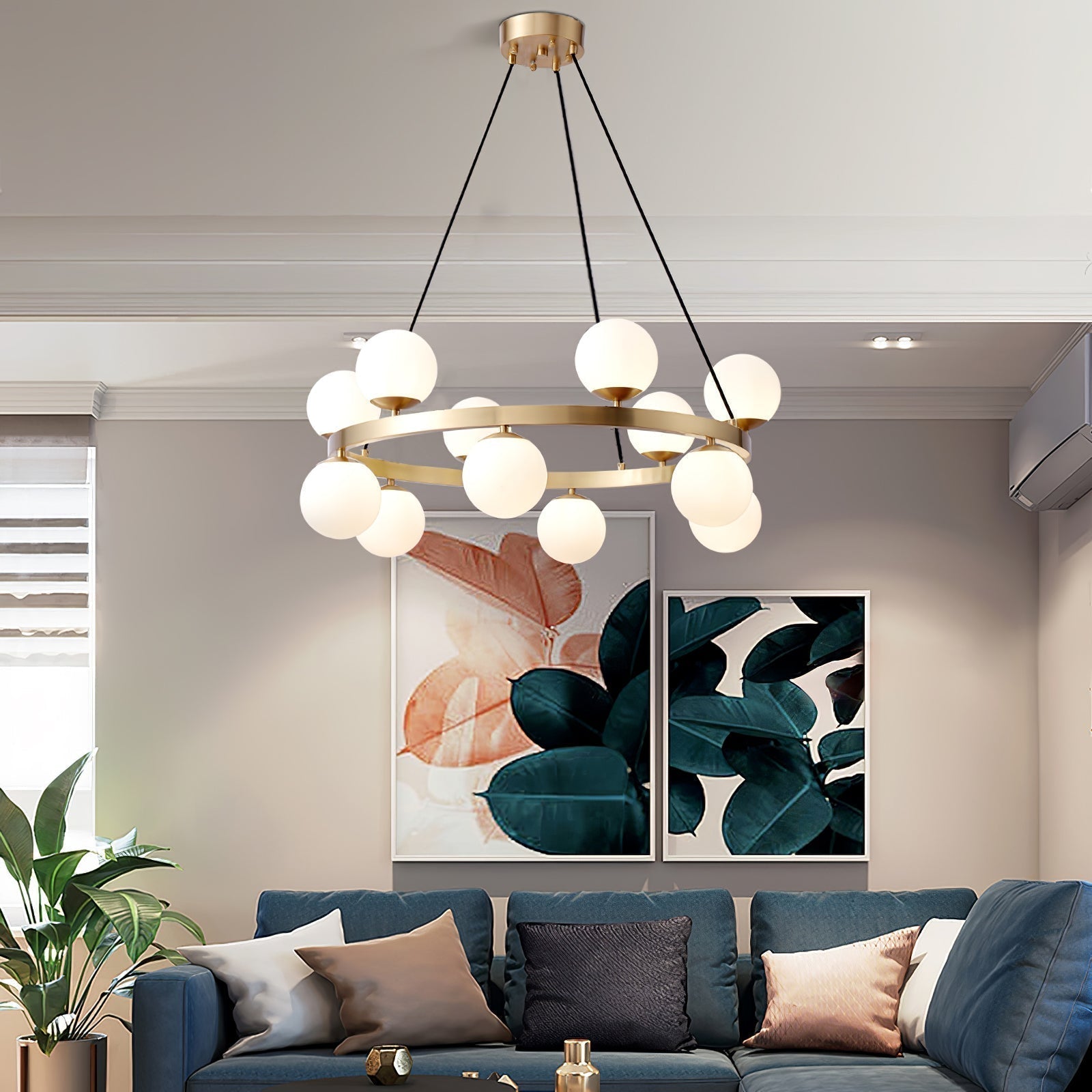 Bubbles Brass Ring Chandelier - Letslighting