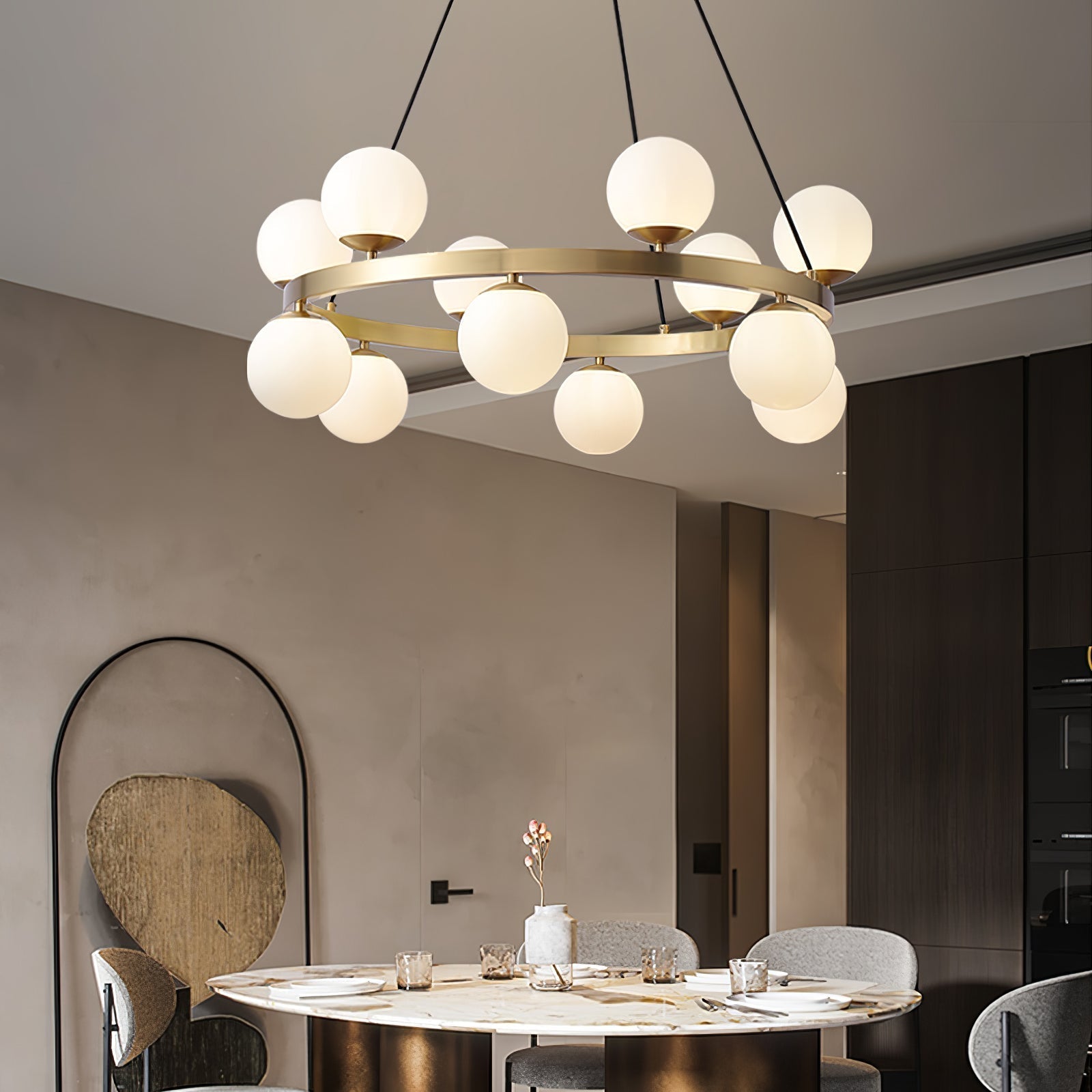 Bubbles Brass Ring Chandelier - Letslighting