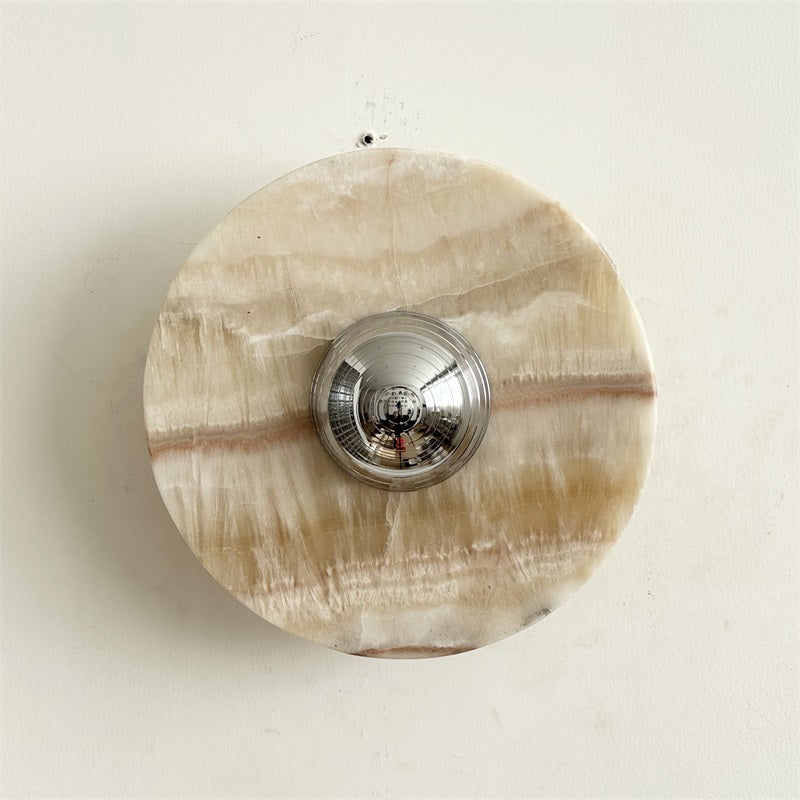 Alba Modern Minimalist Chrome Marble Metal Wall Lamp - Lamp Copper