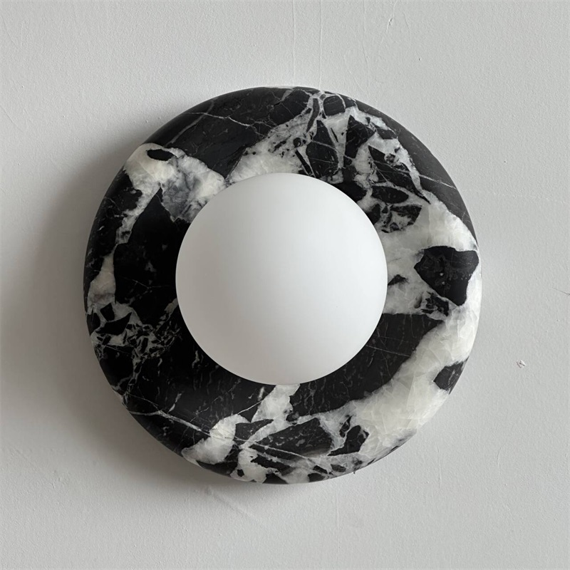 Uvinos Modern Minimalist Black Marble Sconce Wall Lamp - Lamp Copper