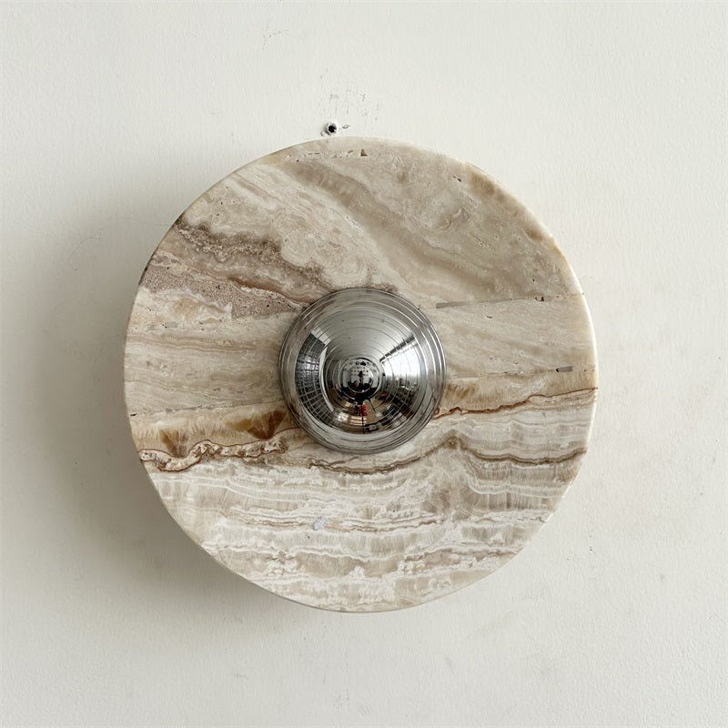 Alba Modern Minimalist Chrome Marble Metal Wall Lamp - Lamp Copper