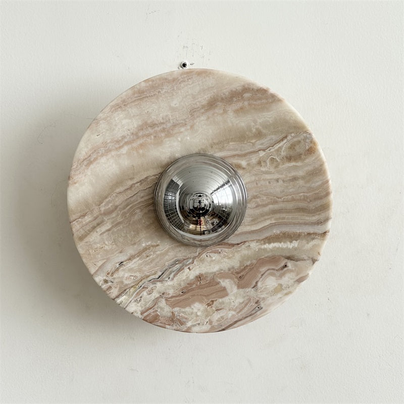 Alba Modern Minimalist Chrome Marble Metal Wall Lamp - Lamp Copper