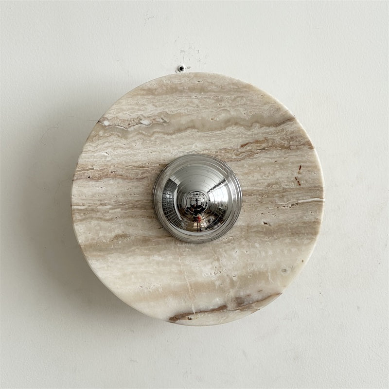Alba Modern Minimalist Chrome Marble Metal Wall Lamp - Lamp Copper