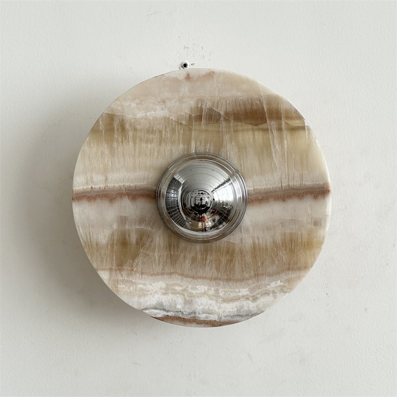 Alba Modern Minimalist Chrome Marble Metal Wall Lamp - Lamp Copper