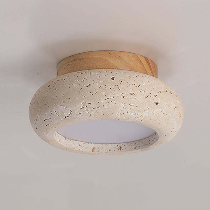 Ritta Lámpara de Techo Mini Donut de Travertino