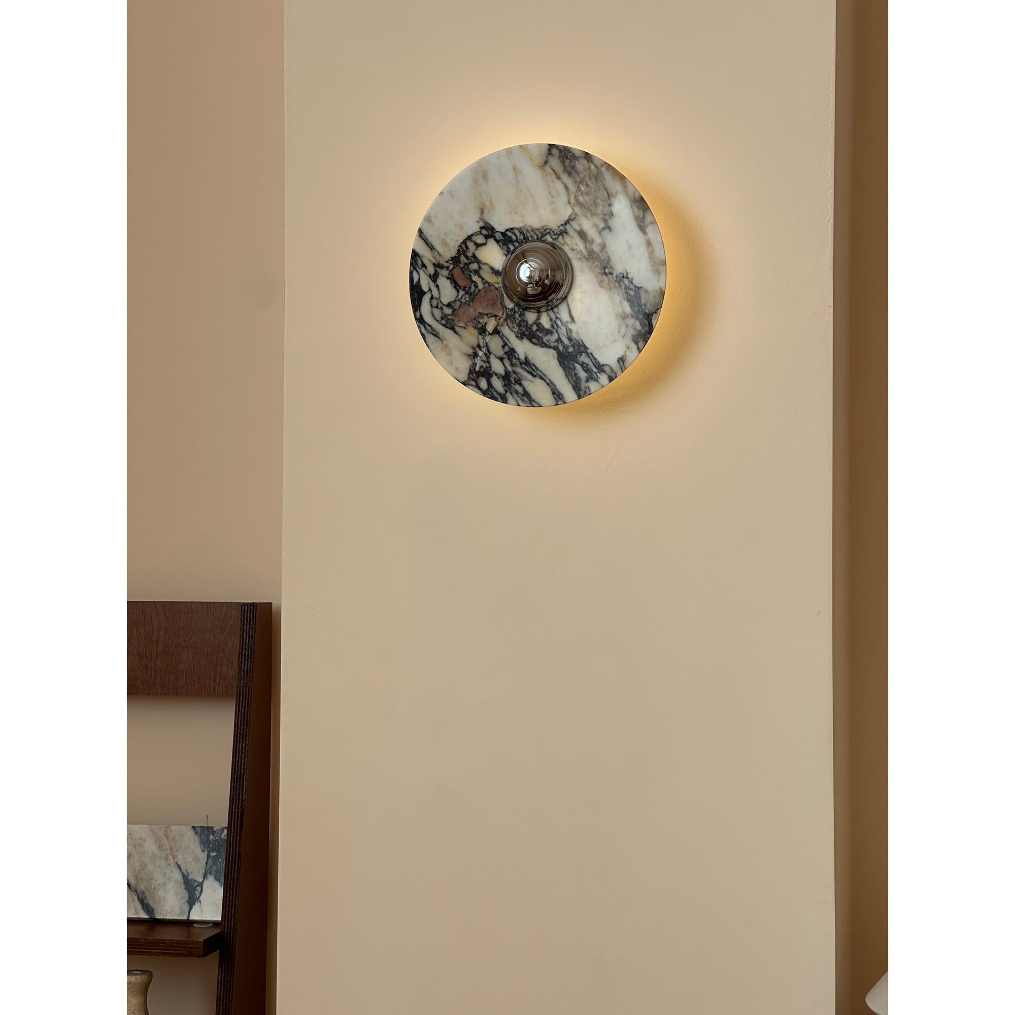 Alter Modern Minimalist Round Marble Metal Sconce Wall Lamp - Lamp Copper
