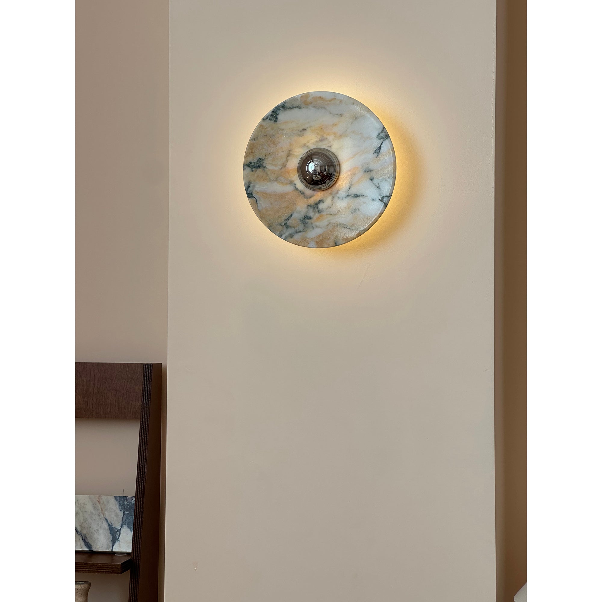 Alter Modern Minimalist Round Marble Metal Sconce Wall Lamp - Lamp Copper