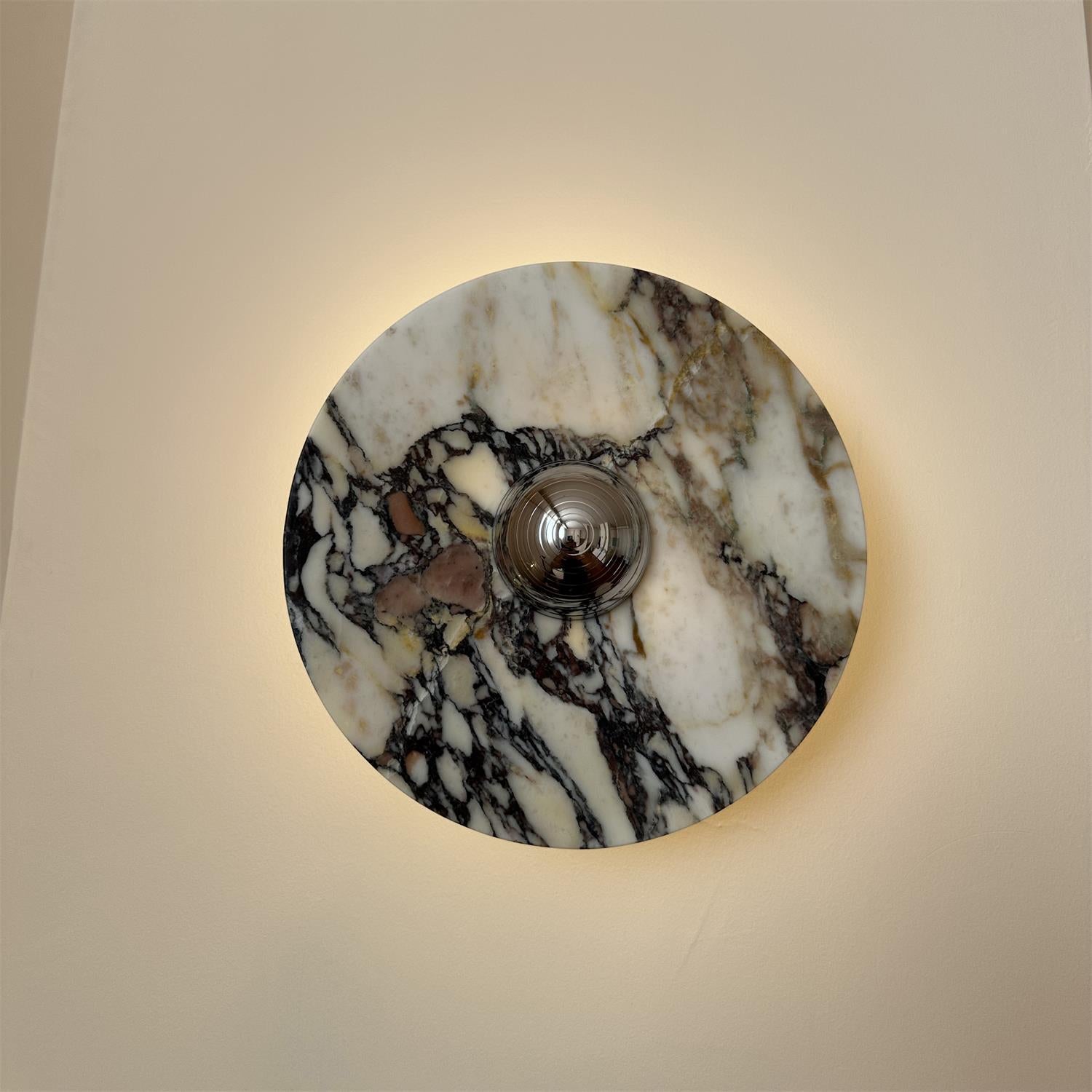 Alter Modern Minimalist Round Marble Metal Sconce Wall Lamp - Lamp Copper