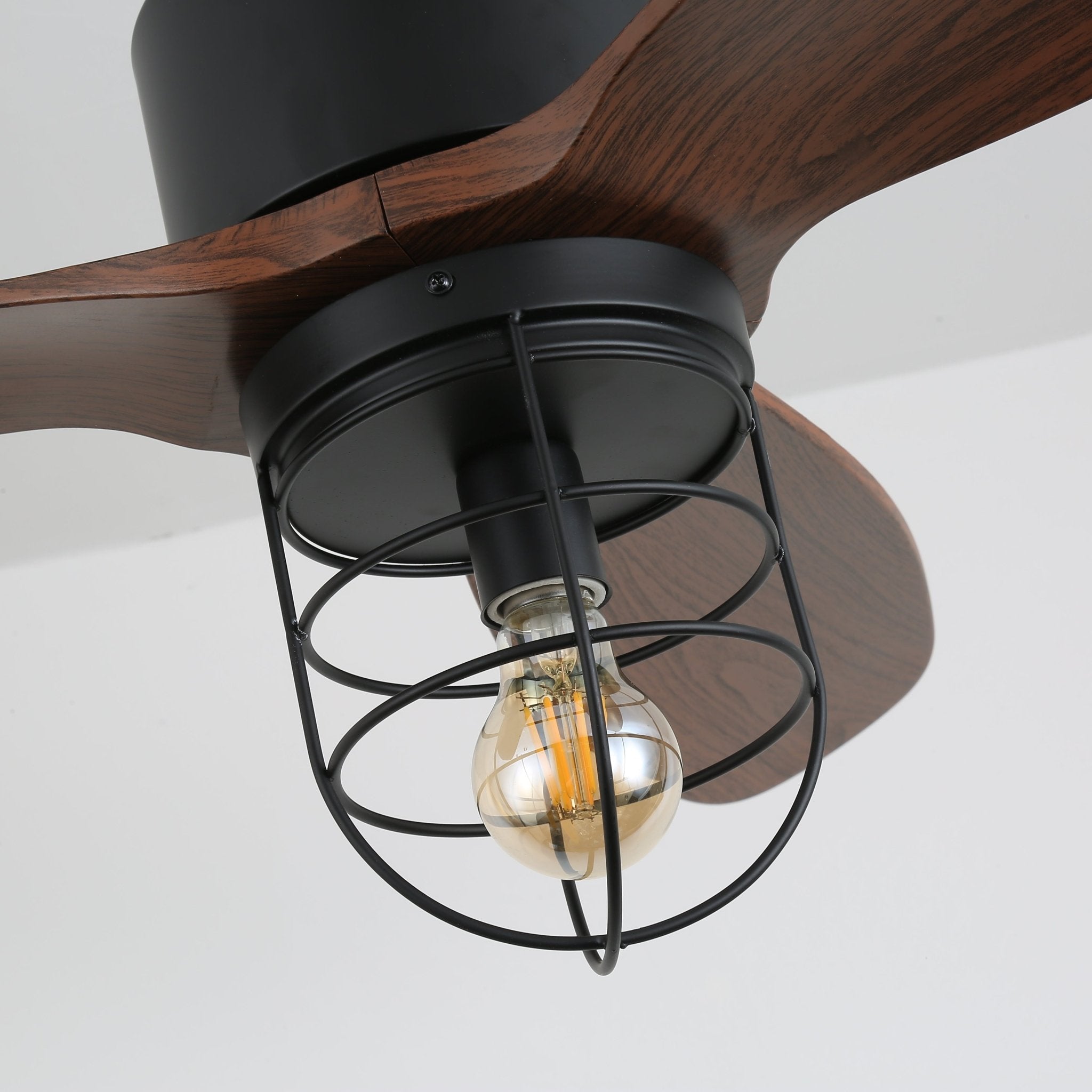 Ventilador de Techo Industrial de Madera Brisora con Luz, vista desde arriba