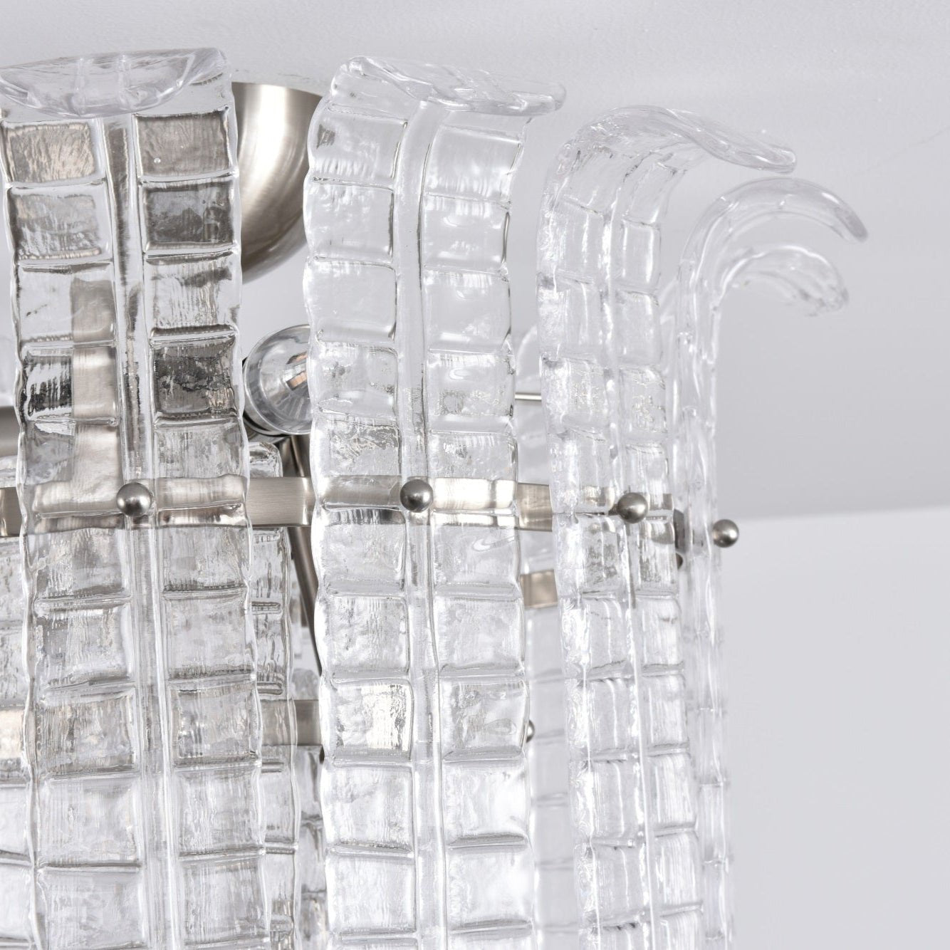 Aurora Ceiling Lamp Clear Murano Glass Flush Mount - Letslighting