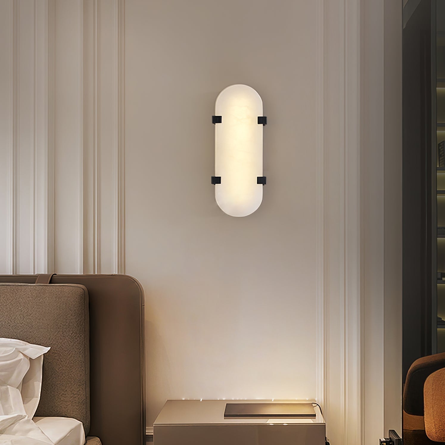 Lunaris Oval Alabaster Wall Light - Letslighting