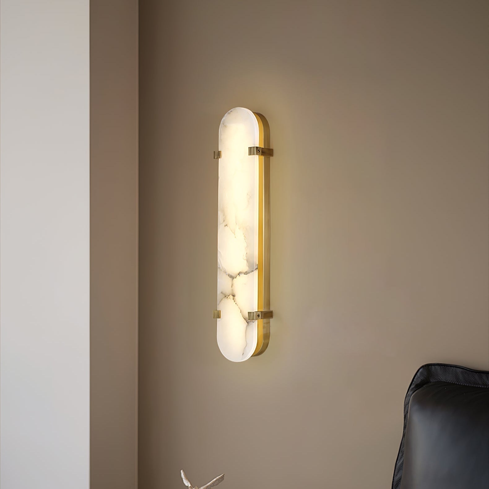 Lunaris Oval Alabaster Wall Light - Letslighting
