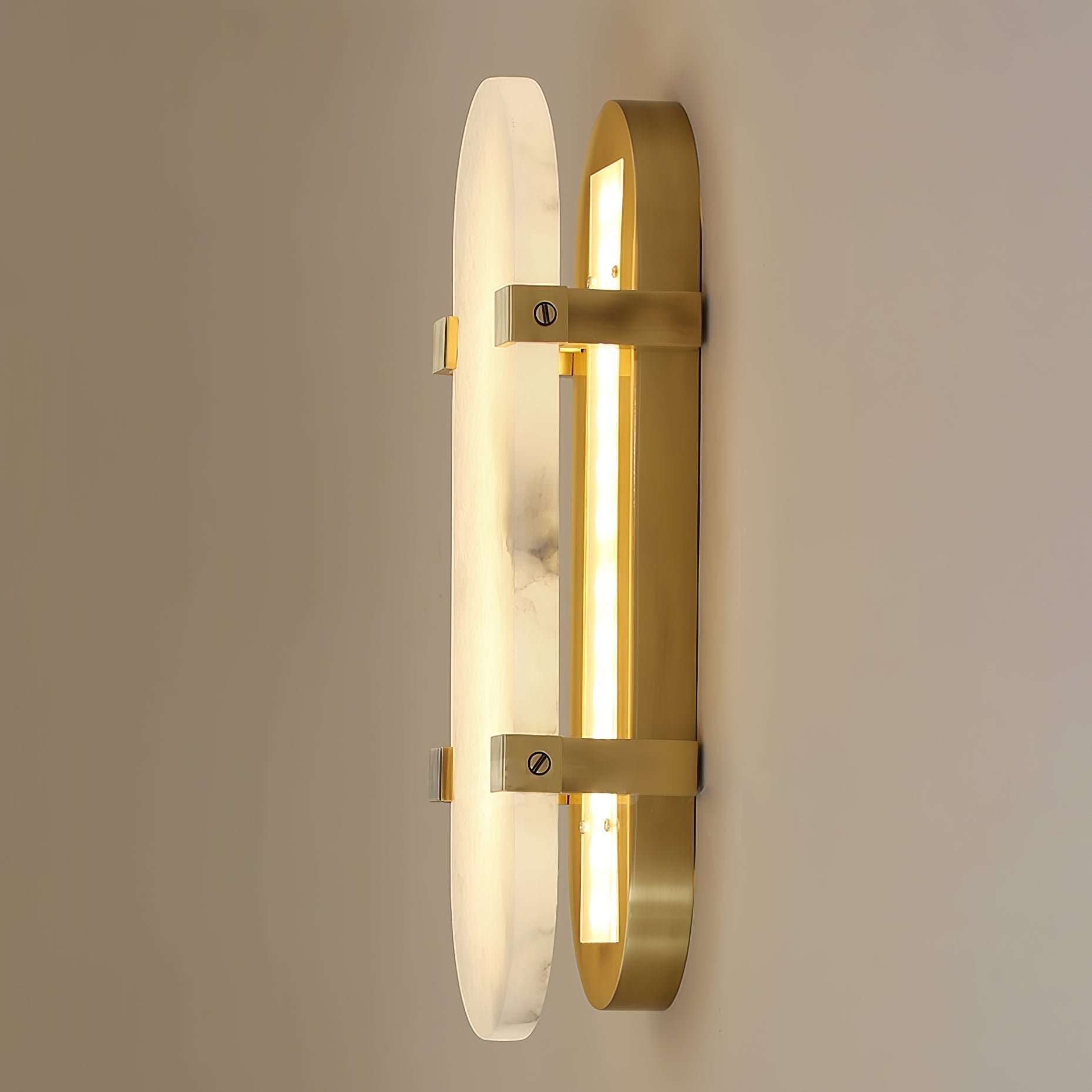Lunaris Oval Alabaster Wall Light - Letslighting