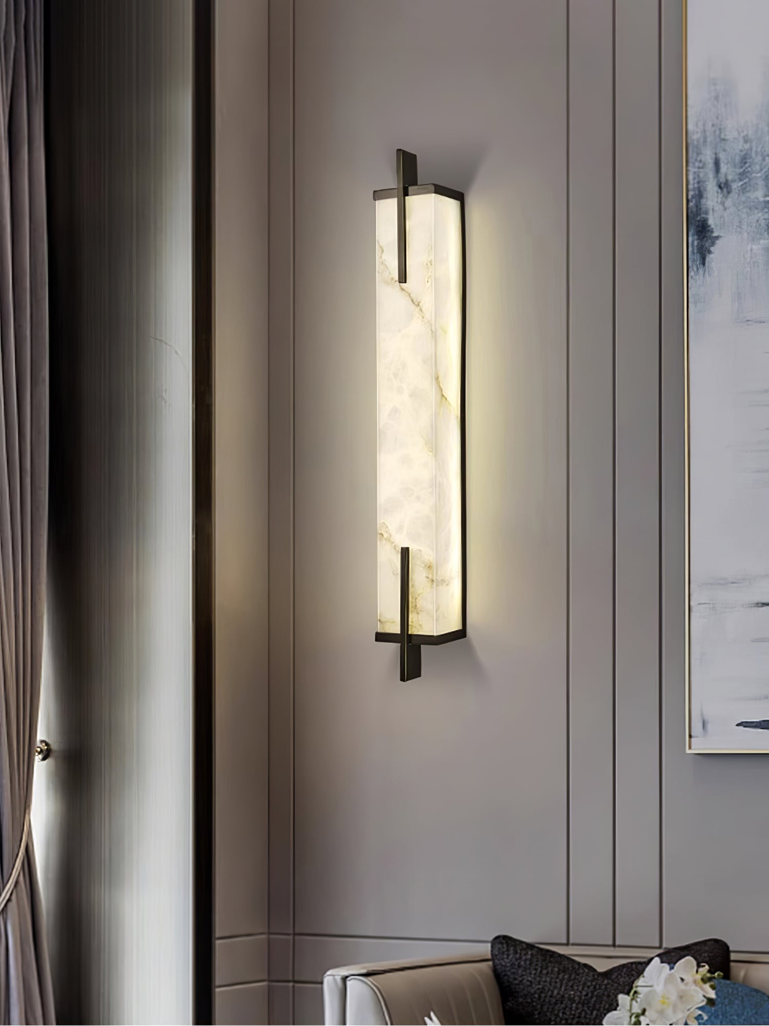Aurcarir Rectangular Alabaster Wall Light - Letslighting