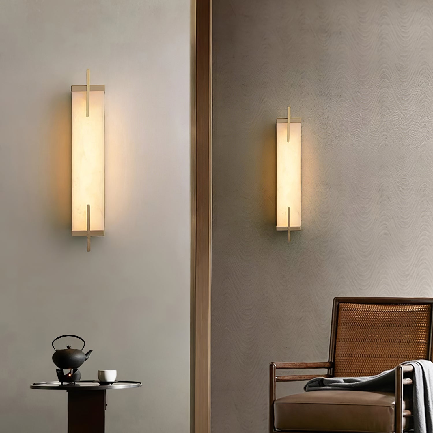 Aurcarir Rectangular Alabaster Wall Light - Letslighting