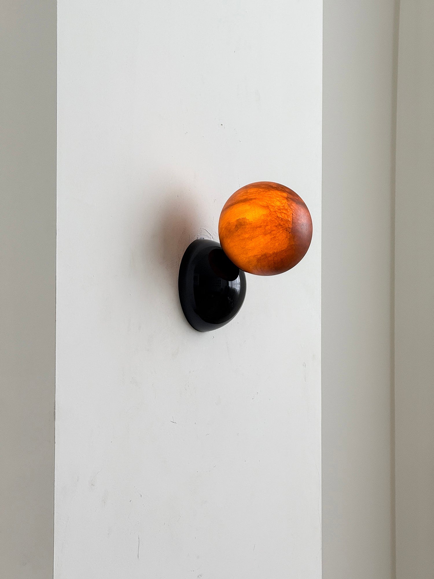 Arca Modern Minimalist Eclipse Mrable Metal Wall Lamp - Lamp Copper