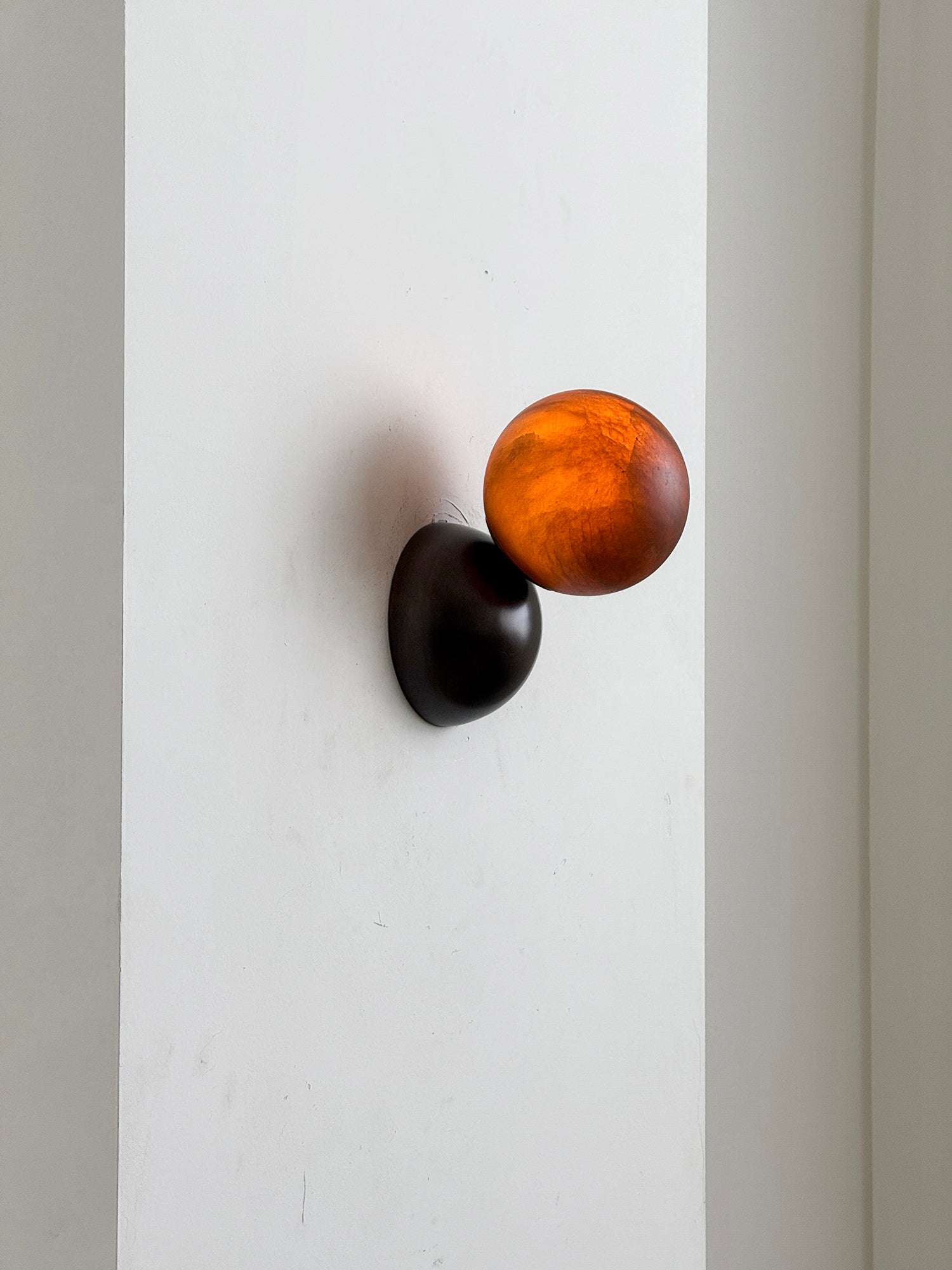 Arca Modern Minimalist Eclipse Mrable Metal Wall Lamp - Lamp Copper