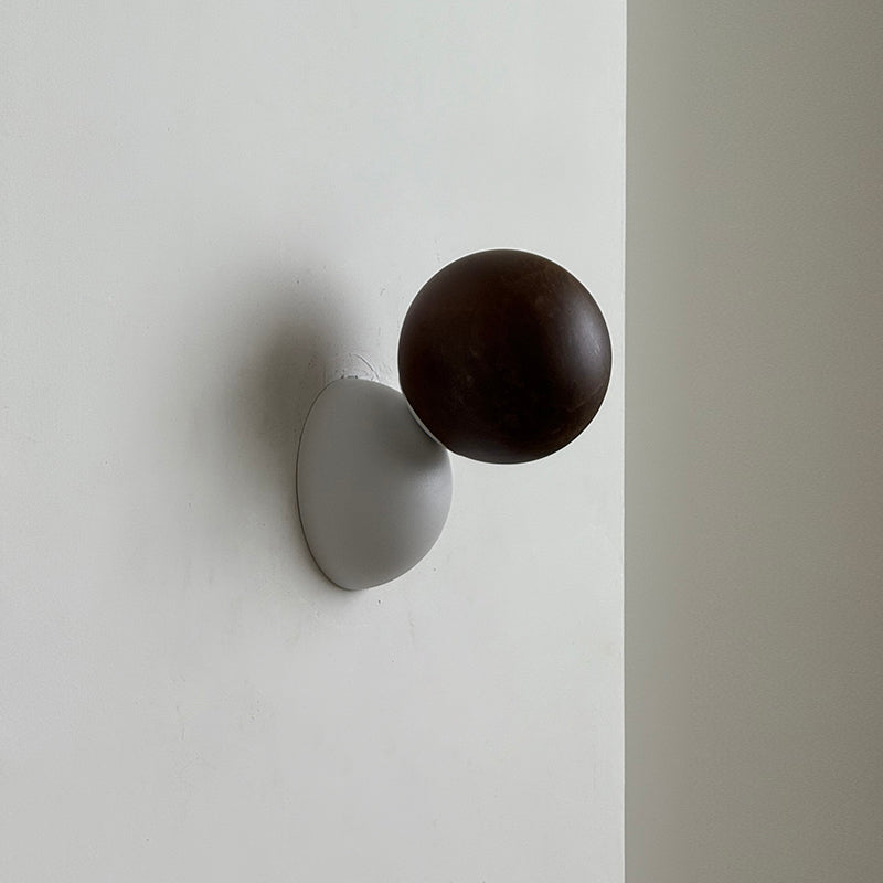 Arca Modern Minimalist Eclipse Mrable Metal Wall Lamp - Lamp Copper