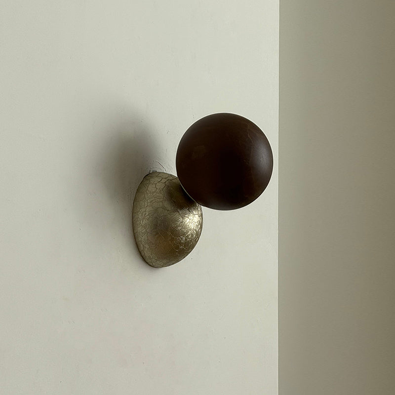 Arca Modern Minimalist Eclipse Mrable Metal Wall Lamp - Lamp Copper