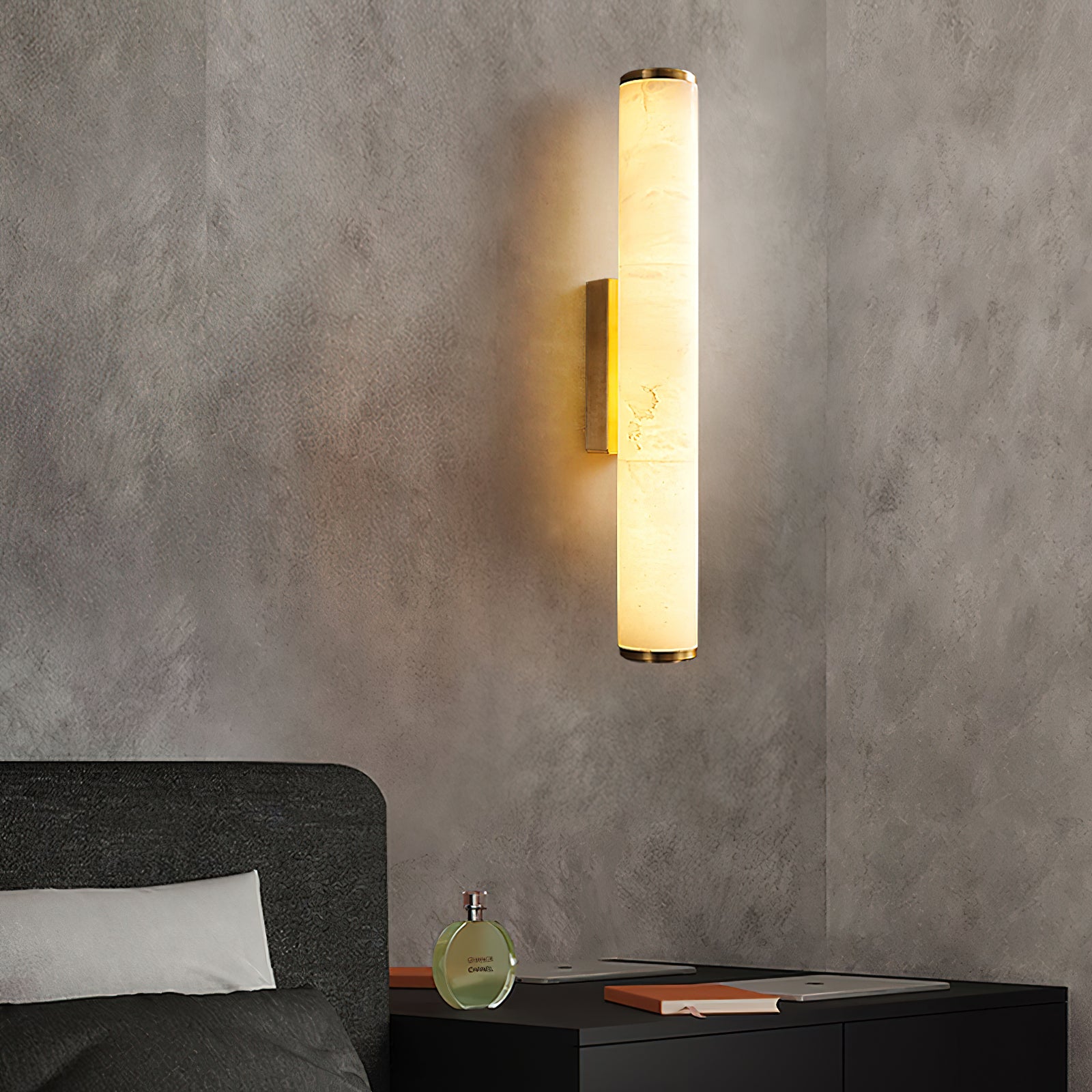 Arcus Modern Minimalist Elegance Brass Alabaster Sconce Wall Lamp - Lamp Copper