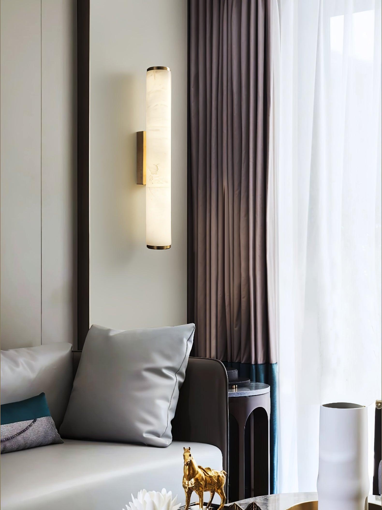 Nyvynor Rectangular Alabaster Wall Light - Letslighting