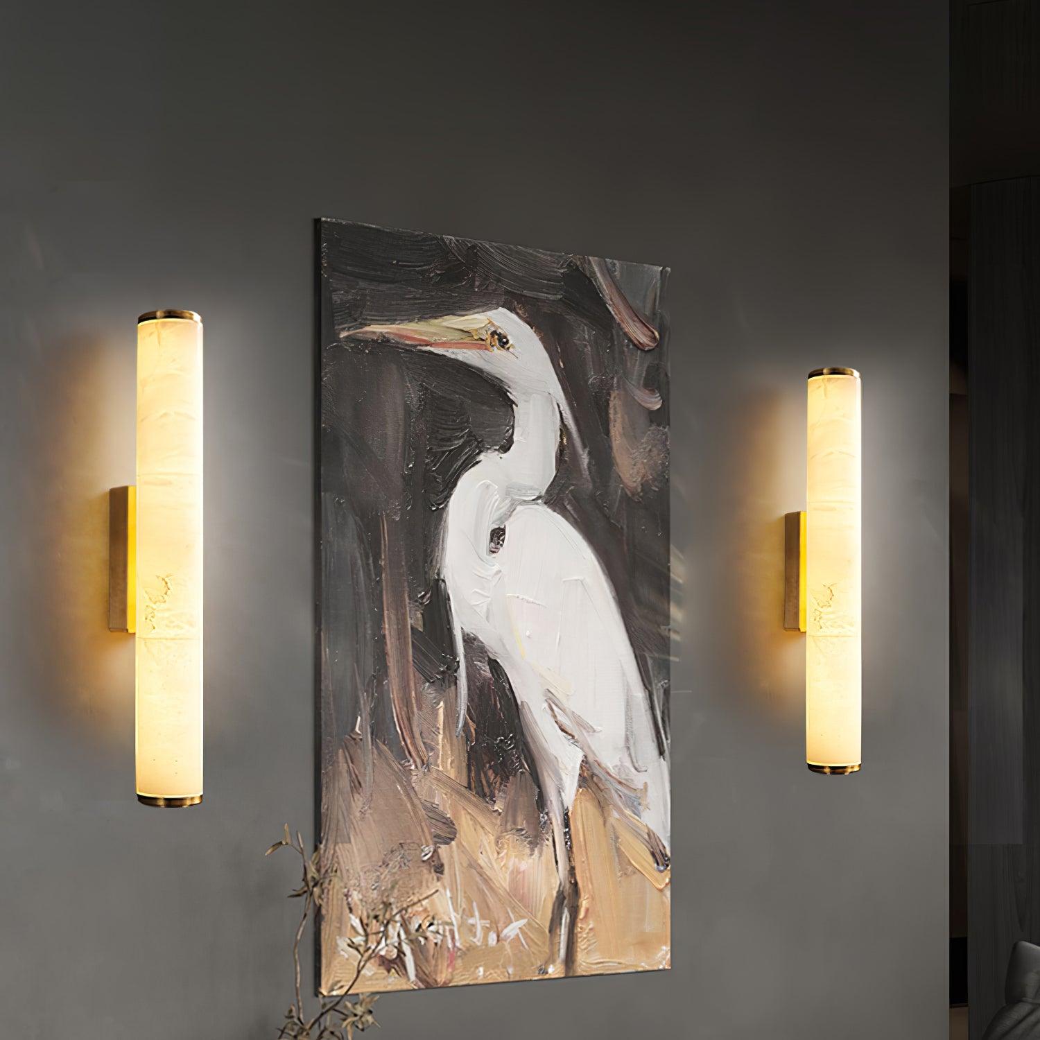 Nyvynor Rectangular Alabaster Wall Light - Letslighting