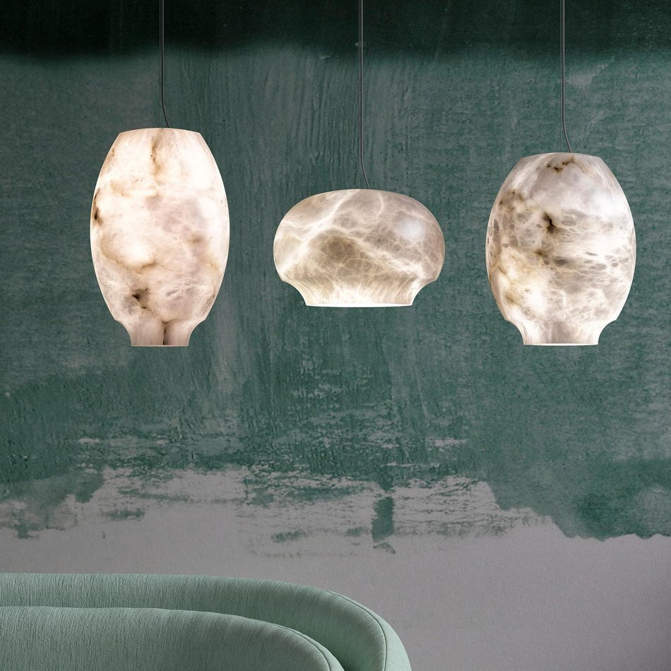 Thalia Minimalist Alabaster Pendant Light - Letslighting
