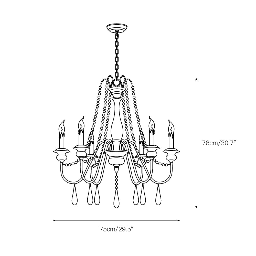Rive Style Postmodern Luxury Beaded Wooden Metal Chandelier - Lamp Copper