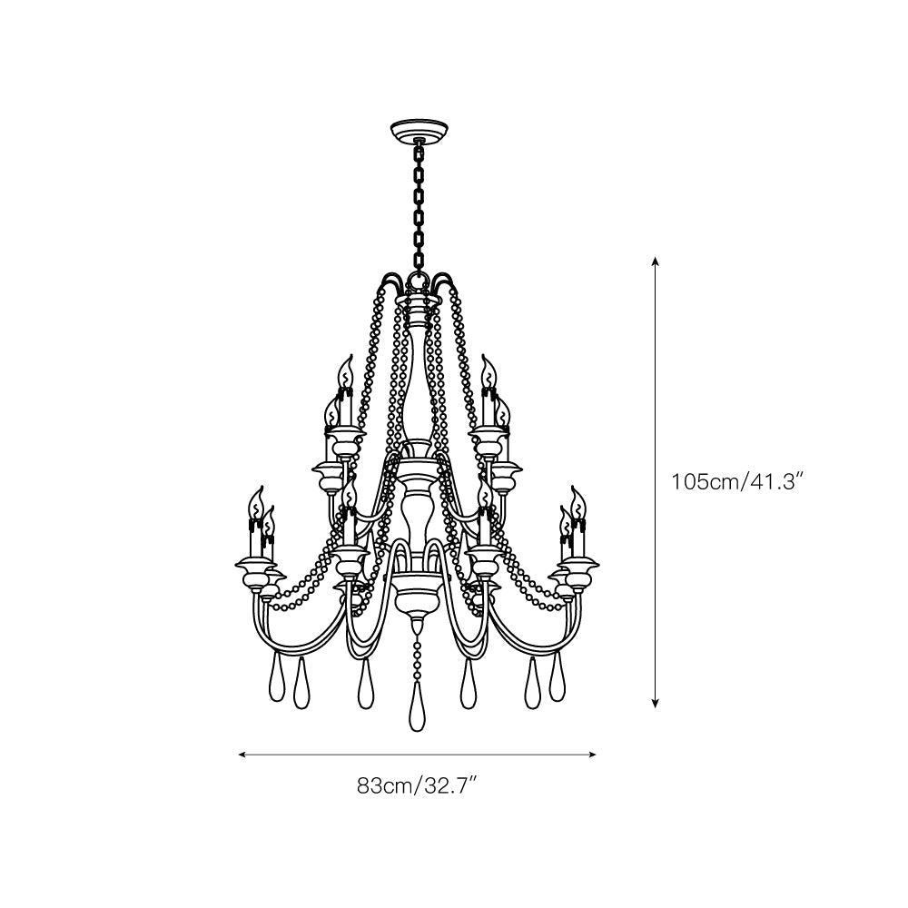 Rive Style Postmodern Luxury Beaded Wooden Metal Chandelier - Lamp Copper