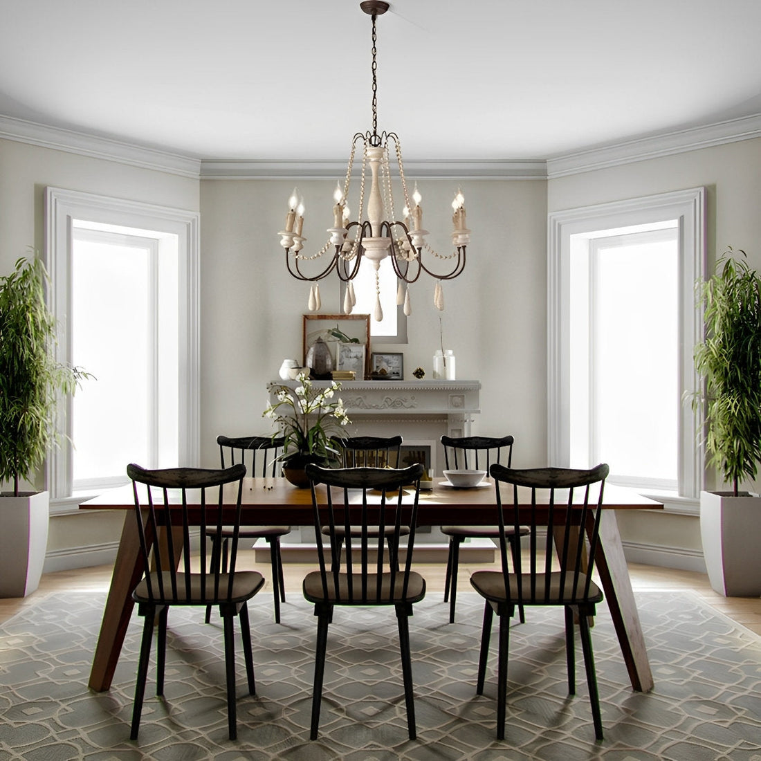 Rive Style Postmodern Luxury Beaded Wooden Metal Chandelier - Lamp Copper