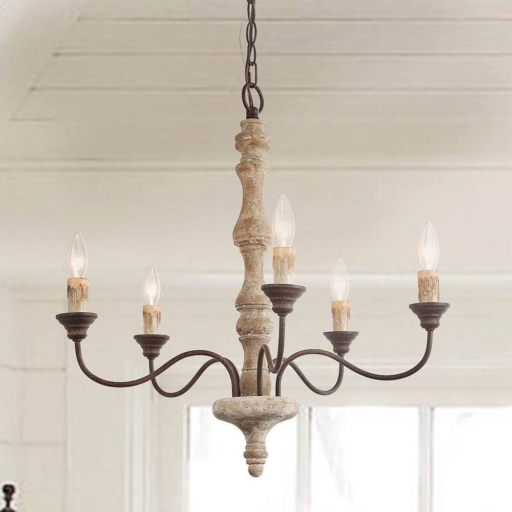 Aurora Chandelier Candlestick Farmhouse Rustic - Letslighting