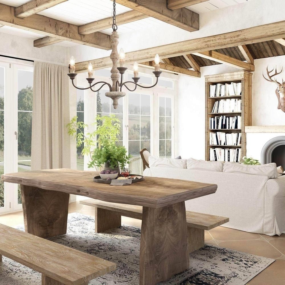 Aurora Chandelier Candlestick Farmhouse Rustic - Letslighting