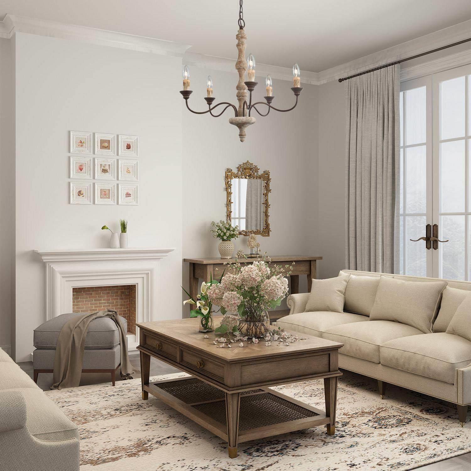 Aurora Chandelier Candlestick Farmhouse Rustic - Letslighting