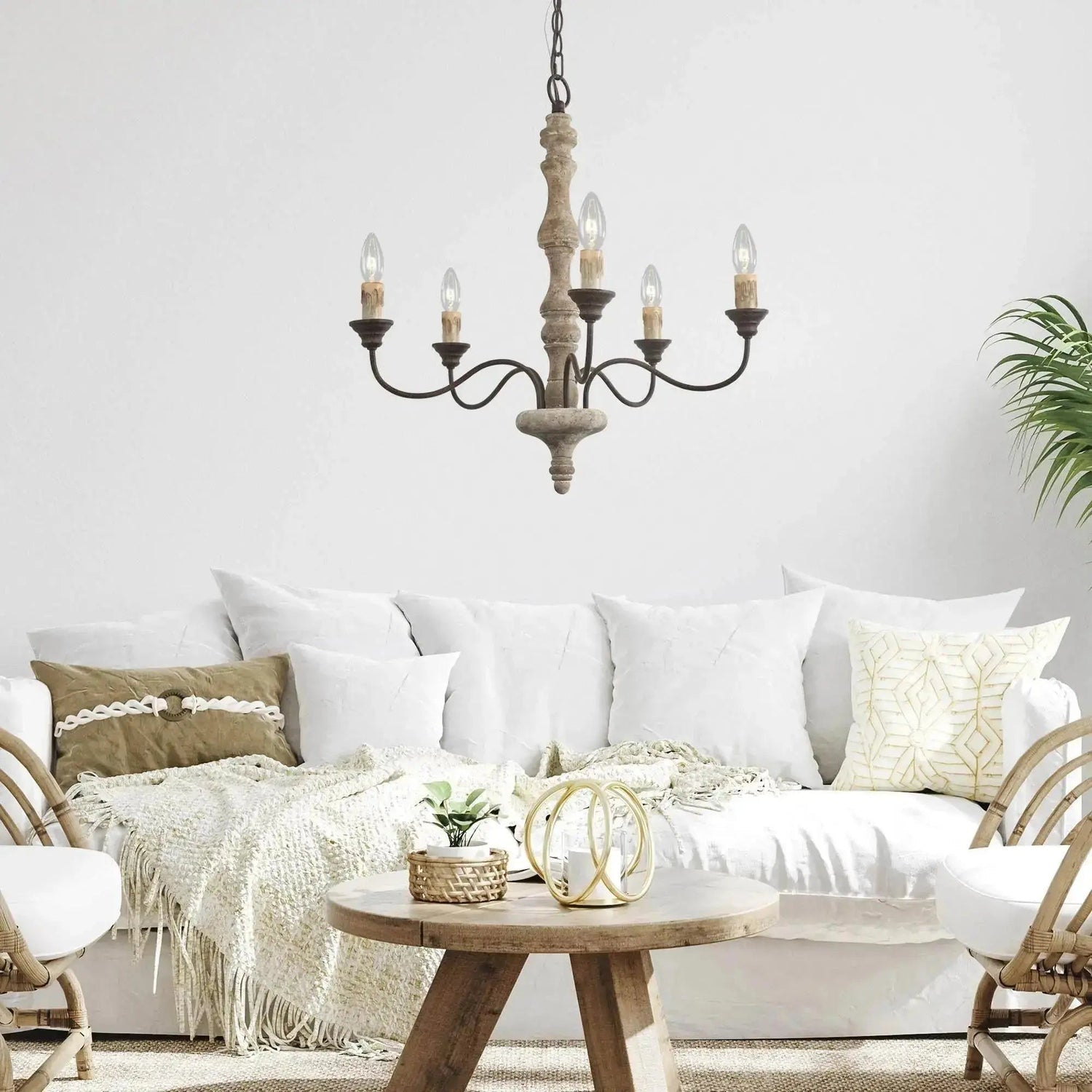Aurora Chandelier Candlestick Farmhouse Rustic - Letslighting