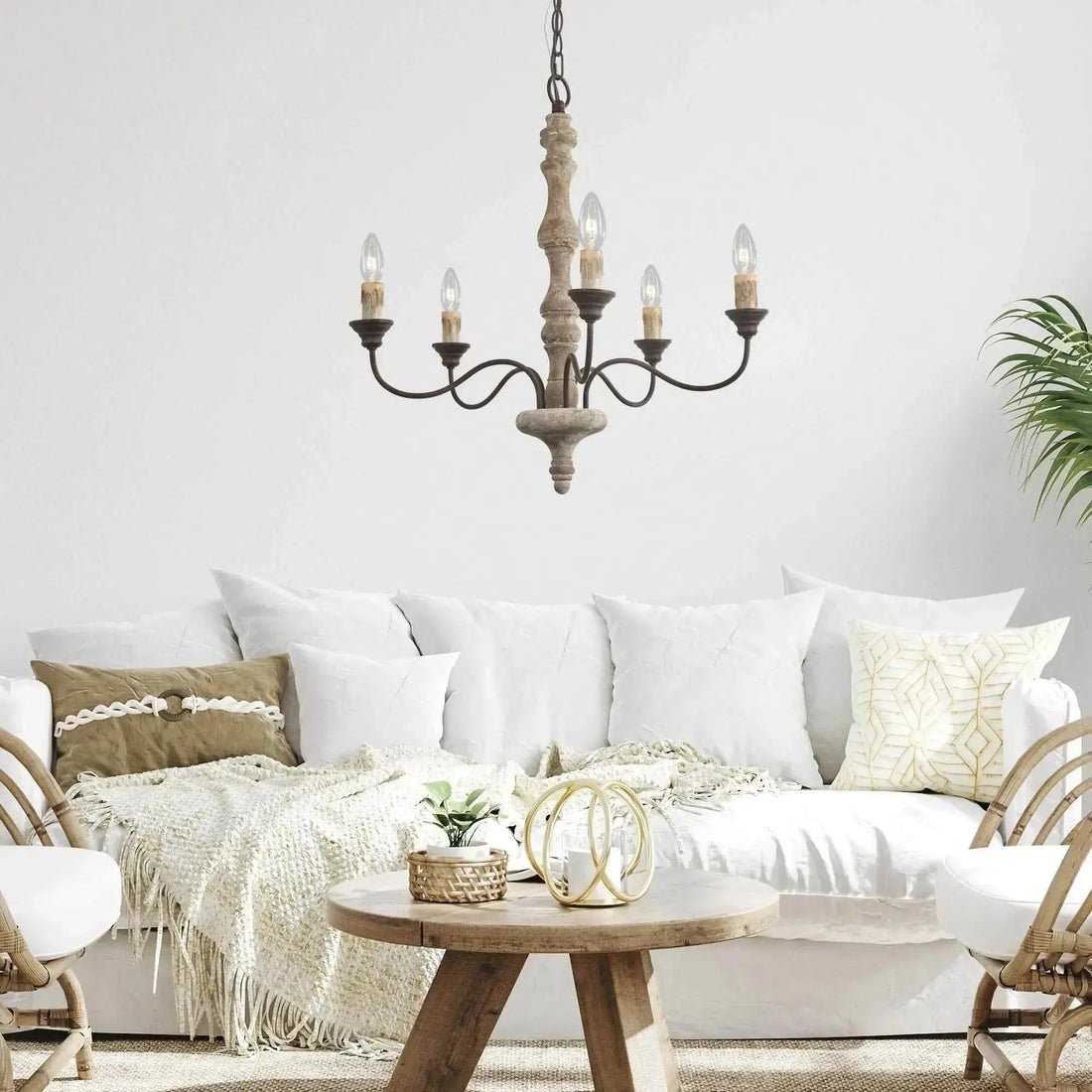 Aurora Chandelier Candlestick Farmhouse Rustic - Letslighting