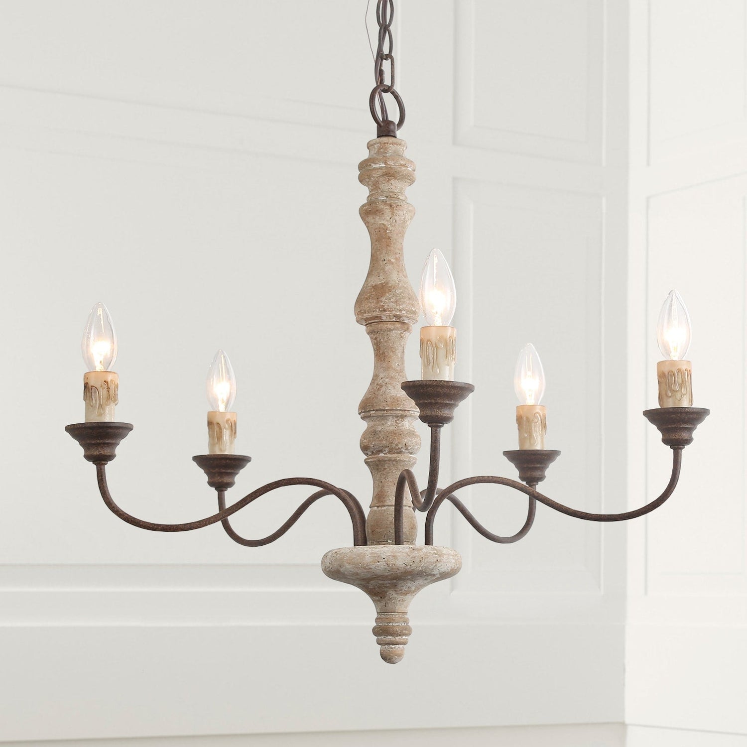 Aurora Chandelier Candlestick Farmhouse Rustic - Letslighting