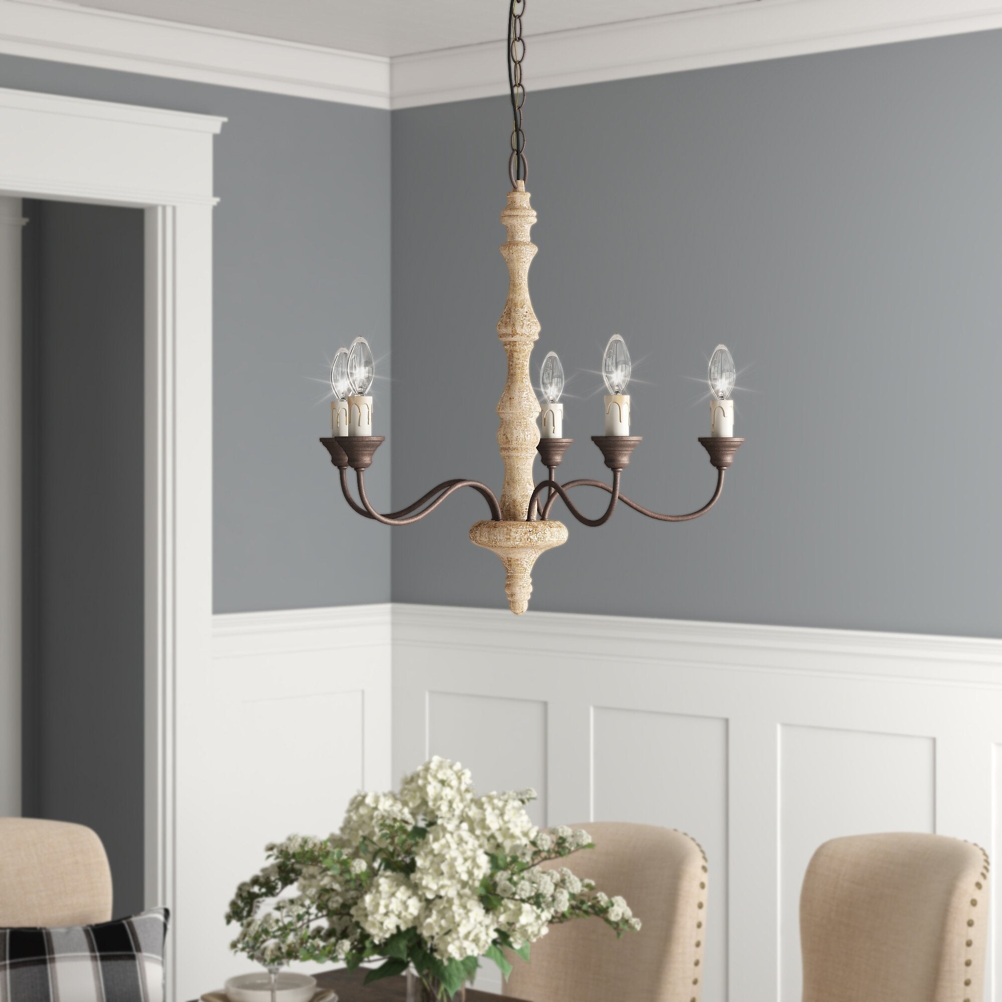Aurora Chandelier Candlestick Farmhouse Rustic - Letslighting