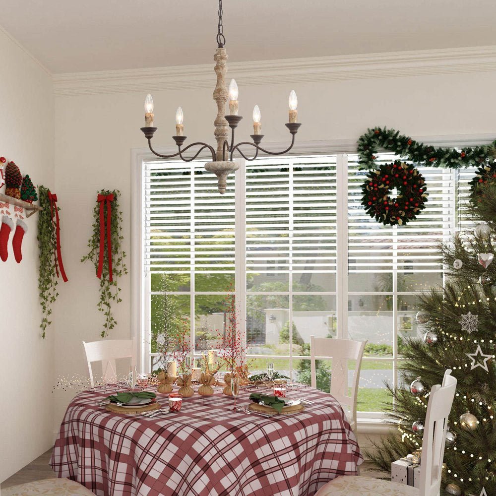 Aurora Chandelier Candlestick Farmhouse Rustic - Letslighting